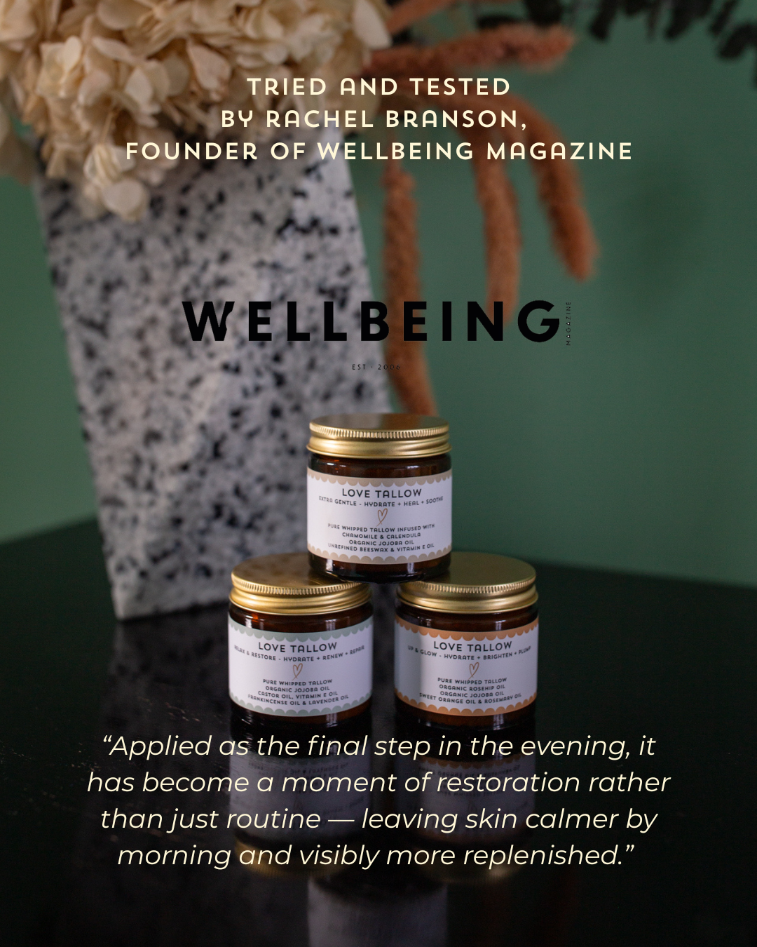 Wellbeing Magazine Reviews & Recommends Love Tallow (Jan 2026)
