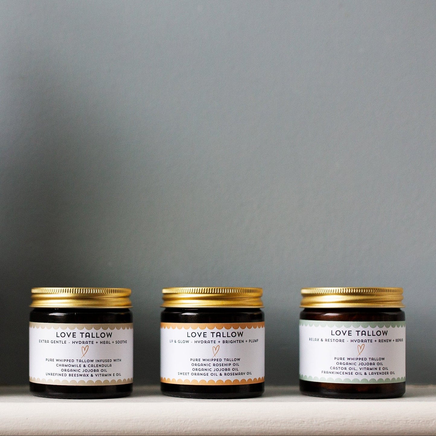 British Grass-Fed Tallow Balm Trio: Full-Size Skincare Set
