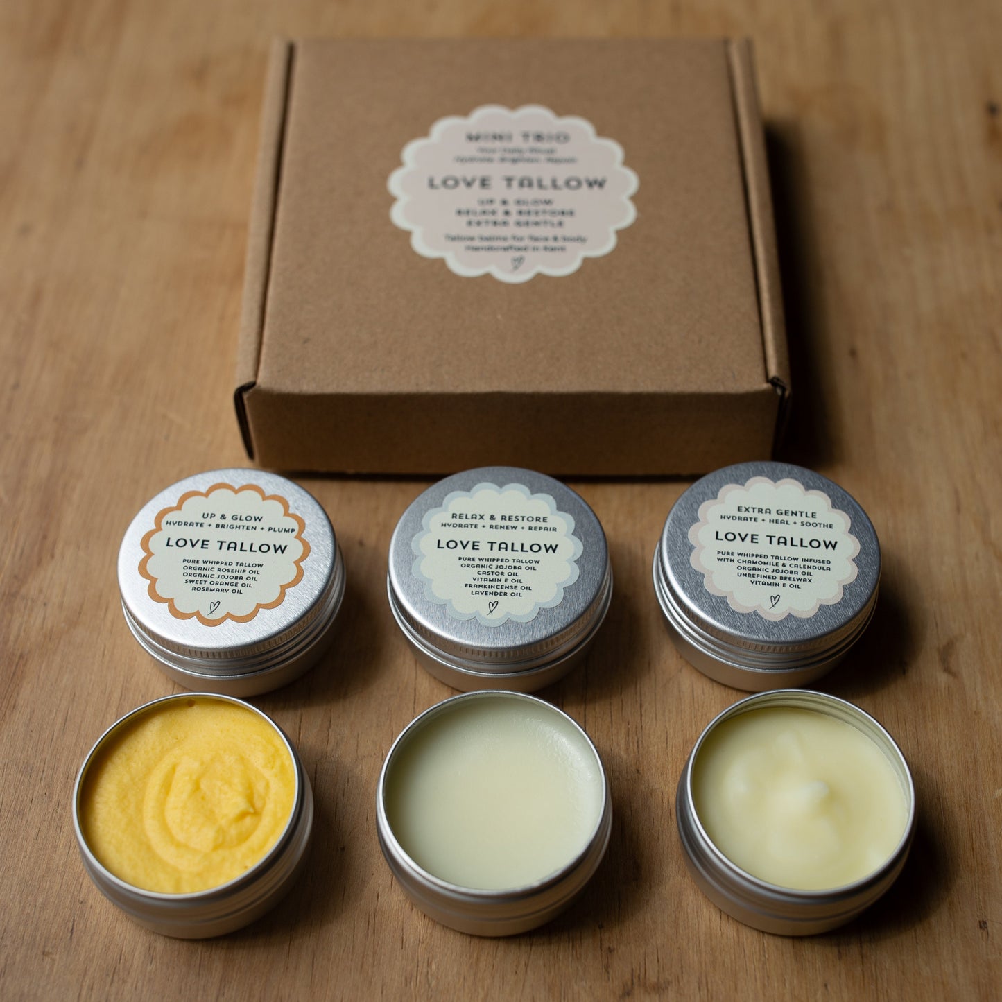 British Grass-Fed Tallow Balm: Mini Trio